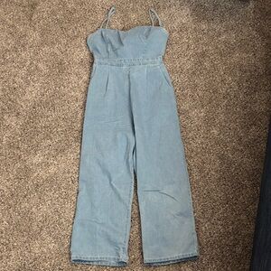 Astr Sky Blue Women's Denim Jumpsuit